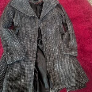 Steve Madden Black and White Textured Trench Coat